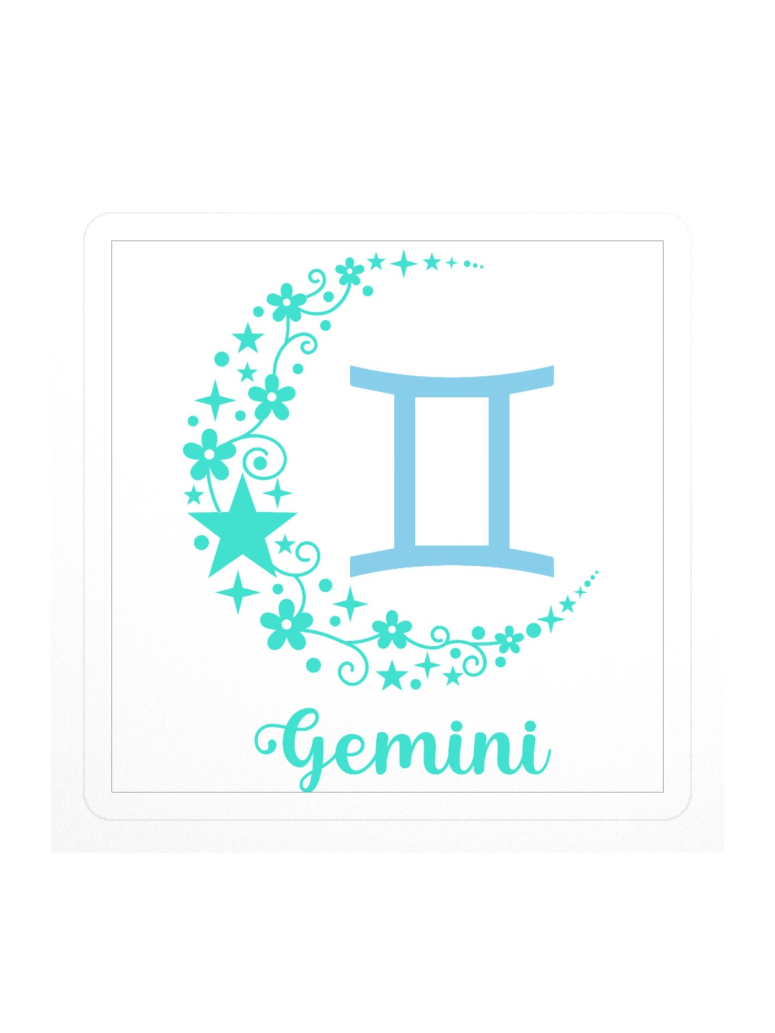Gemini Zodiac Sticker — Whimsical Celestial Script Design product image (1)