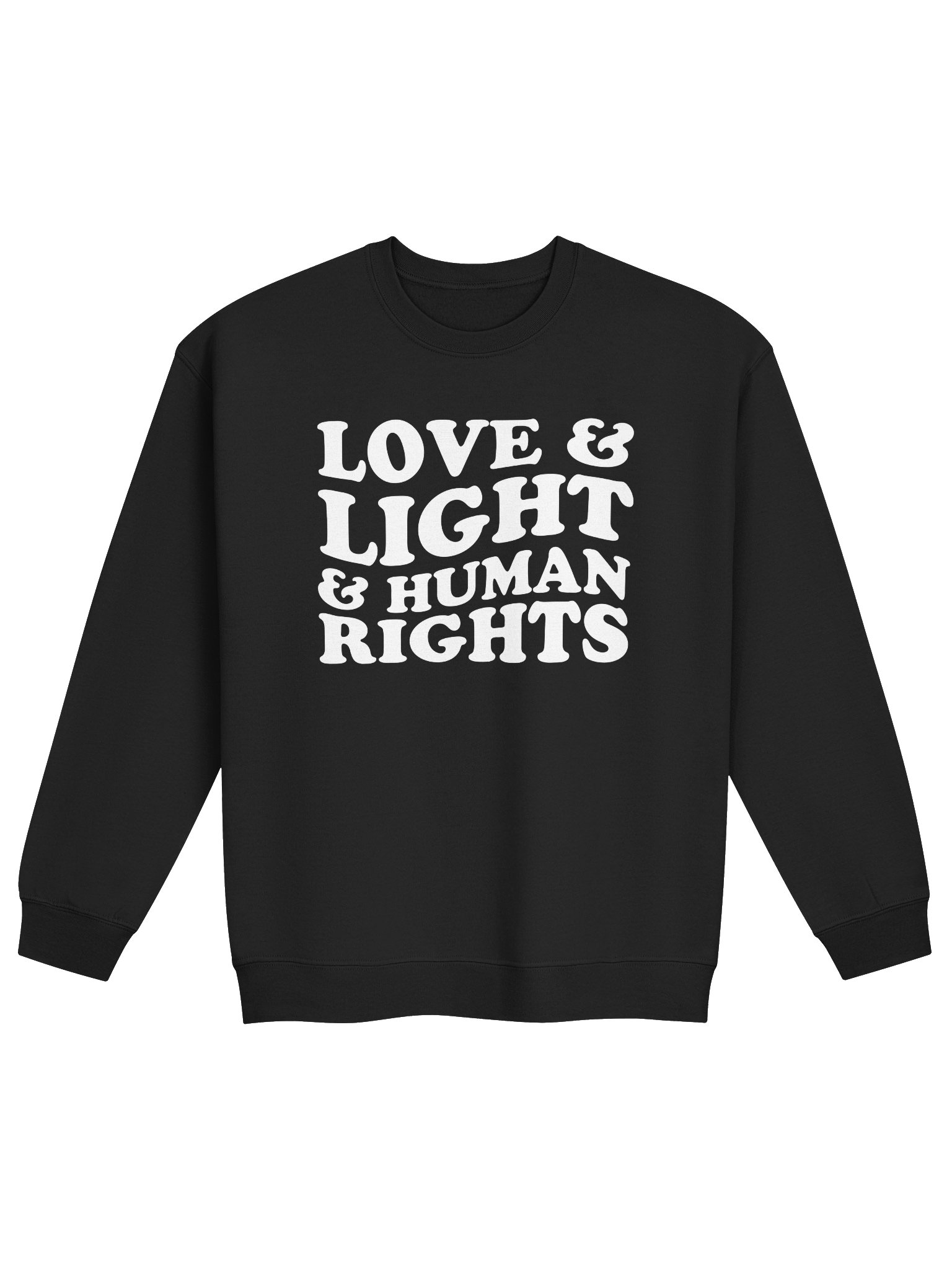 Love, Light & Human Rights Crew Sweatshirt (White) product image (5)