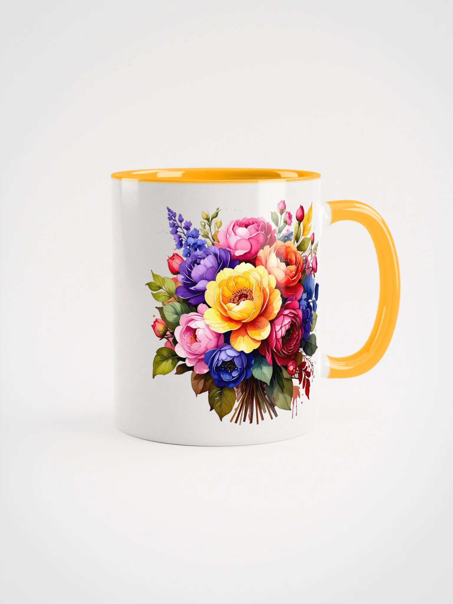 Columbia Road Market Peek-a-Boo Ceramic Mug (Orange Floral) product image (1)