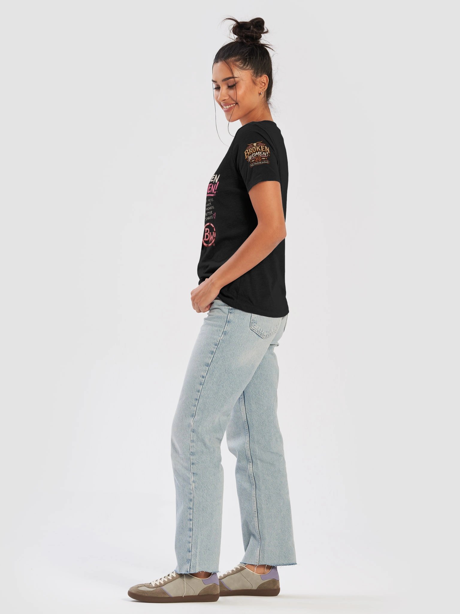 BROKEN WOMEN!™ — SAME MESS. HIGHER STANDARDS. BETTER SNACKS. — V-NECK TEE product image (72)