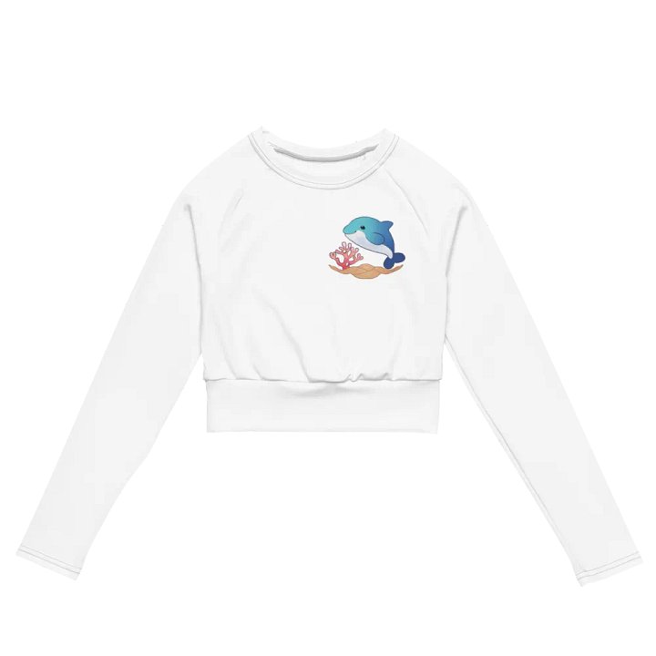 Chibi Dolphin Long Sleeve Crop Top product image (2)