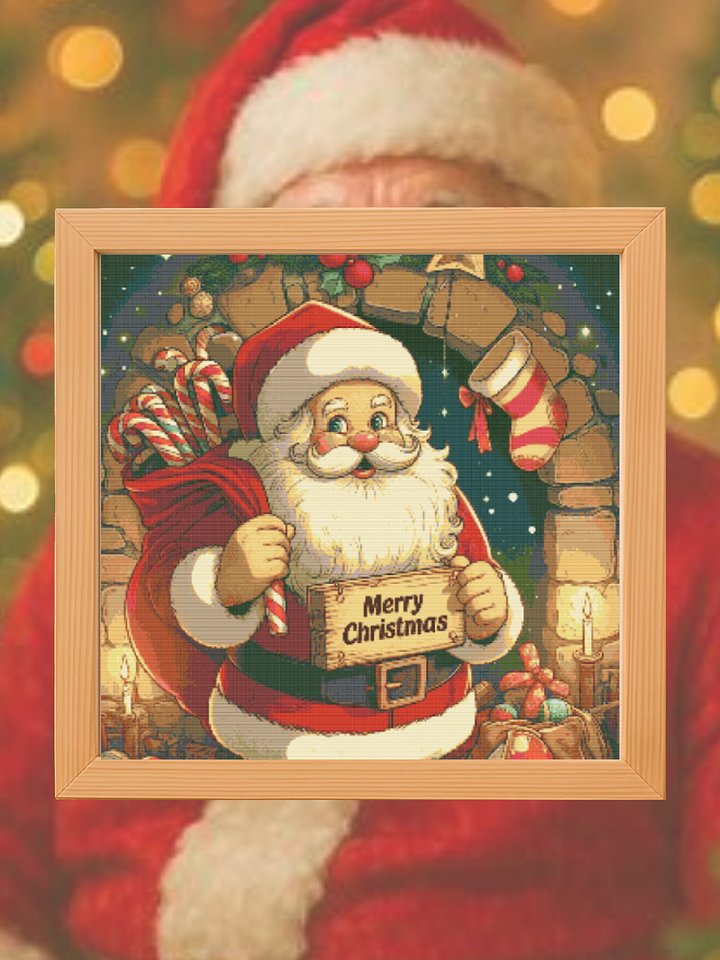 Merry Christmas Santa Claus Cross Stitch Pattern product image (1)