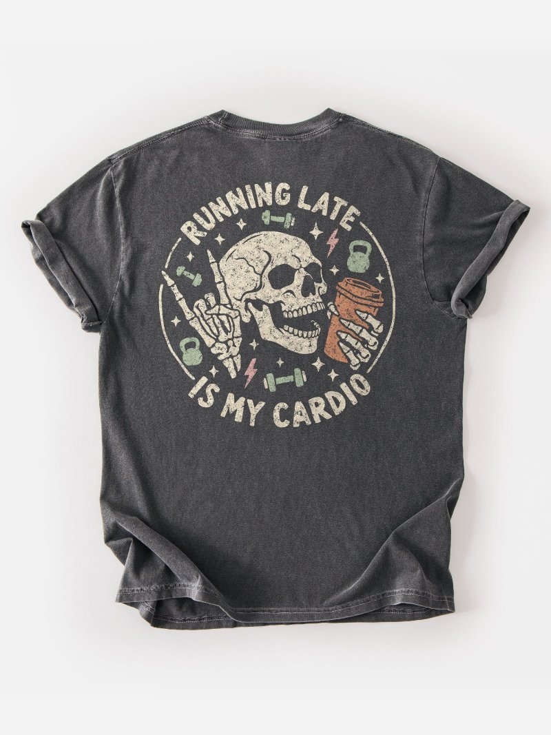 Running Late Is My Cardio Oversized Gym Tee | Pump Cover product image (1)