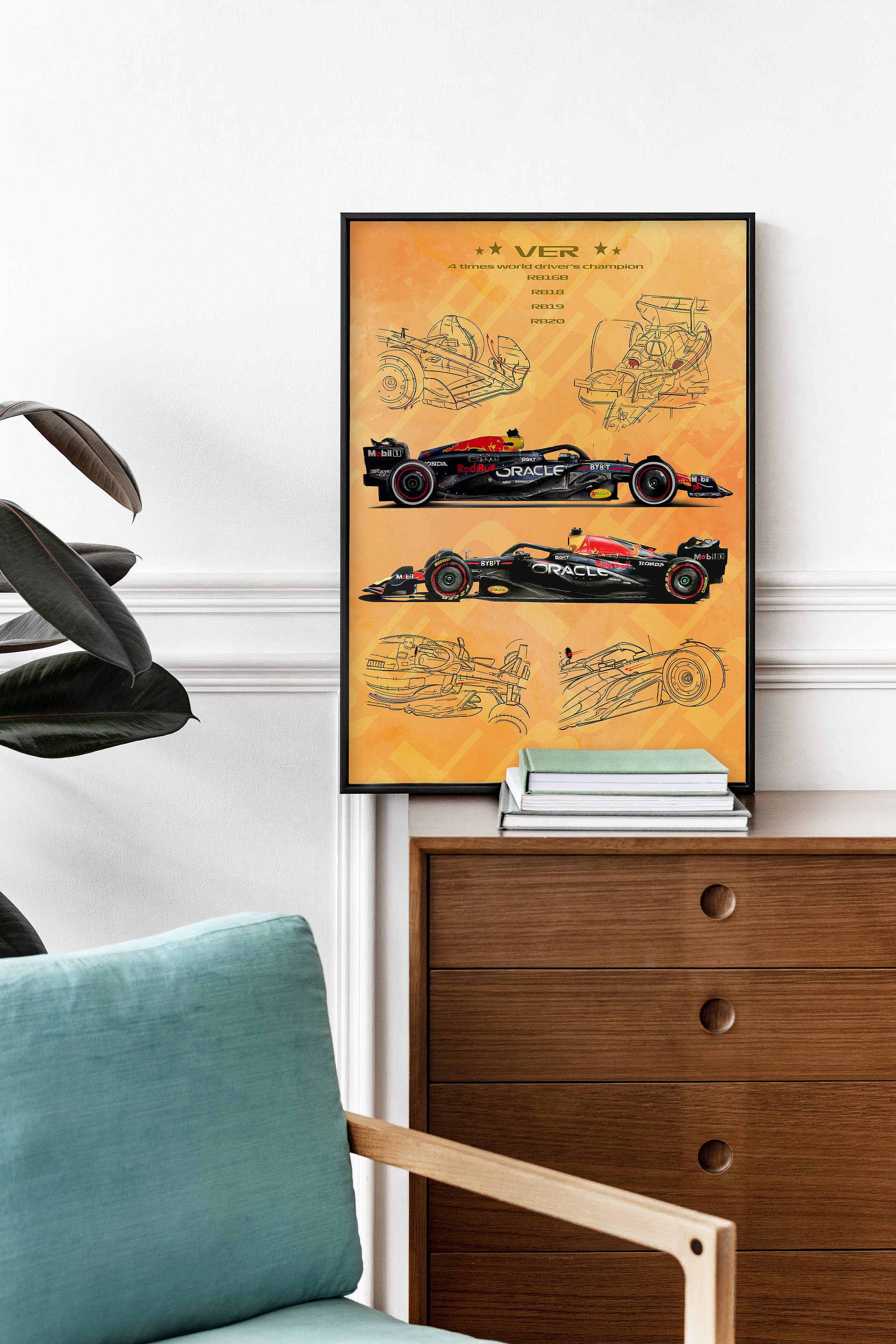 DIGITAL Max Verstappen 2024 Champion, orange army, RB20 Red Bull Racing, Verstappen, Formula-1, F1 Posters, F1 Art, Formula 1 Wall Art Gifts for Him product image (3)