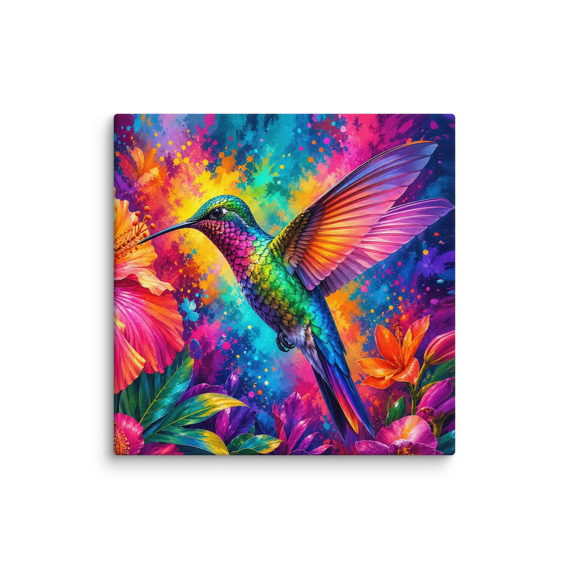 Neon Flight: Psychedelic Hummingbird Canvas product image (1)