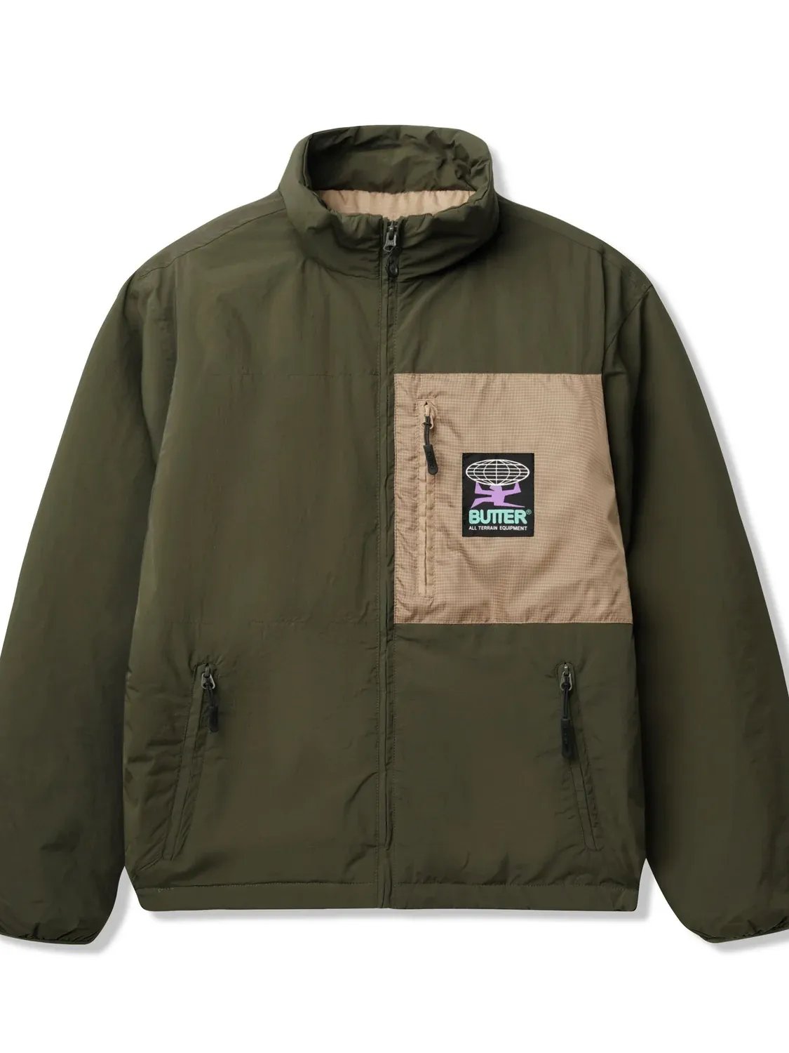 Dark Olive Terrain Puffer Jacket product image (1)