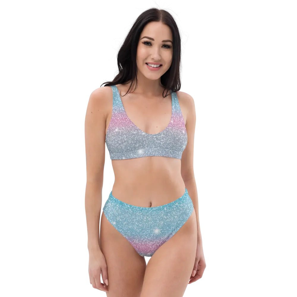 Glitter Unicorn Texture Design High Waisted Bikini (4) product image (5)
