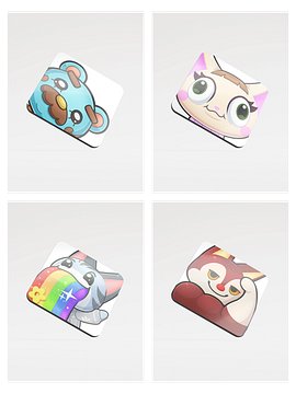 Beardo, Lolly, Merry and Rudy - Coaster pack