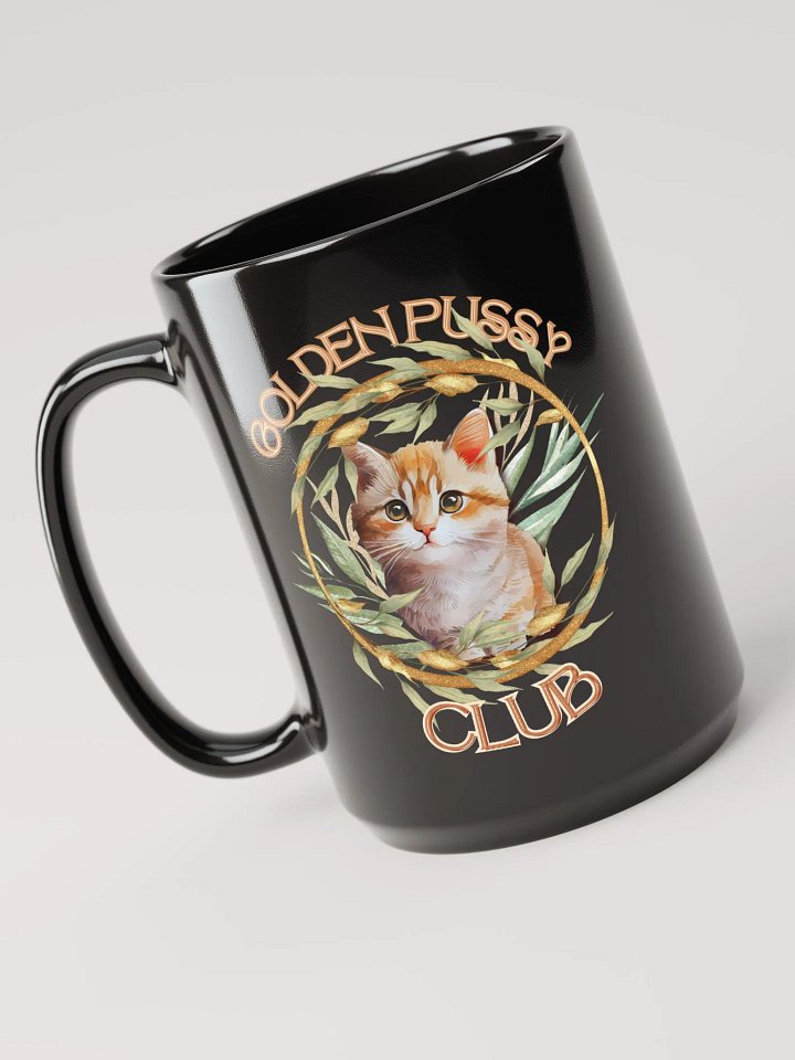 GOLDEN PUSSY CLUB black glossy mug product image (1)