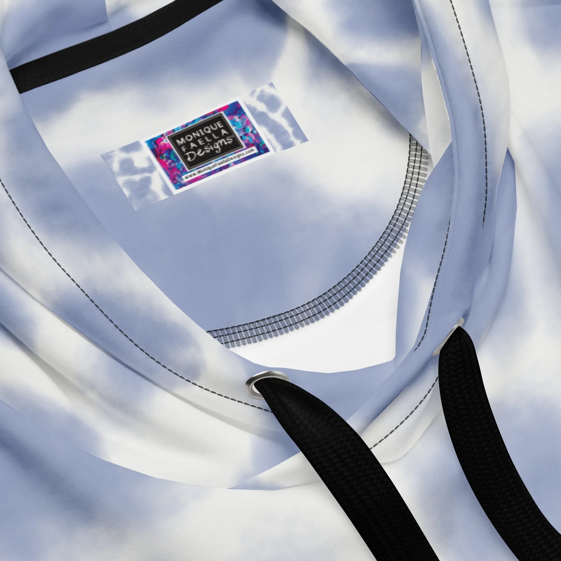 Mermaid Love | Black on Blue Violet Ripple | Comfy All-Over Print Unisex Hooded Sweatshirt | Ocean-Inspired | Monique Faella Designs™ product image (4)