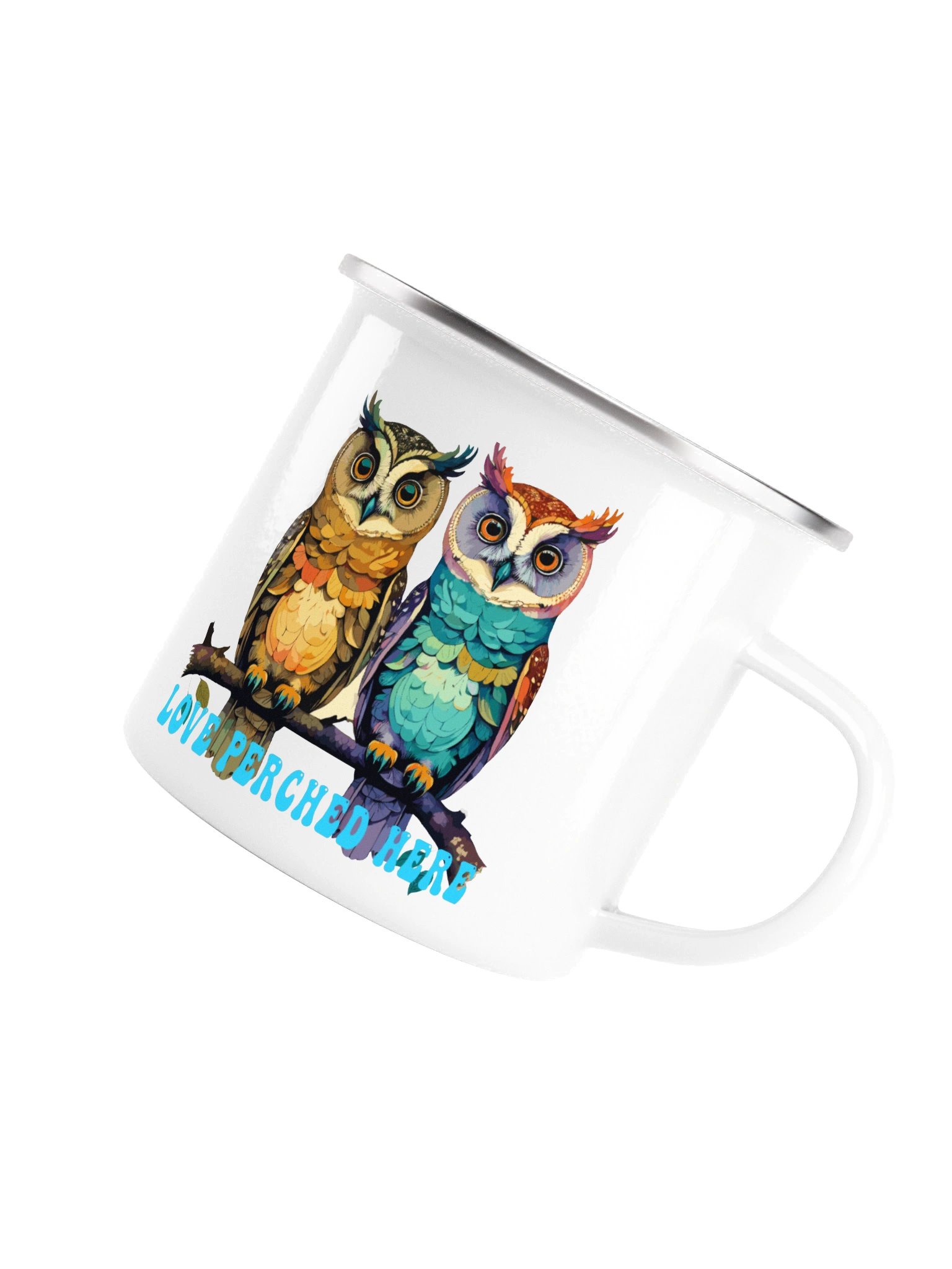 Love Perched Here | Enamel Coffee Mug | 12 oz product image (2)