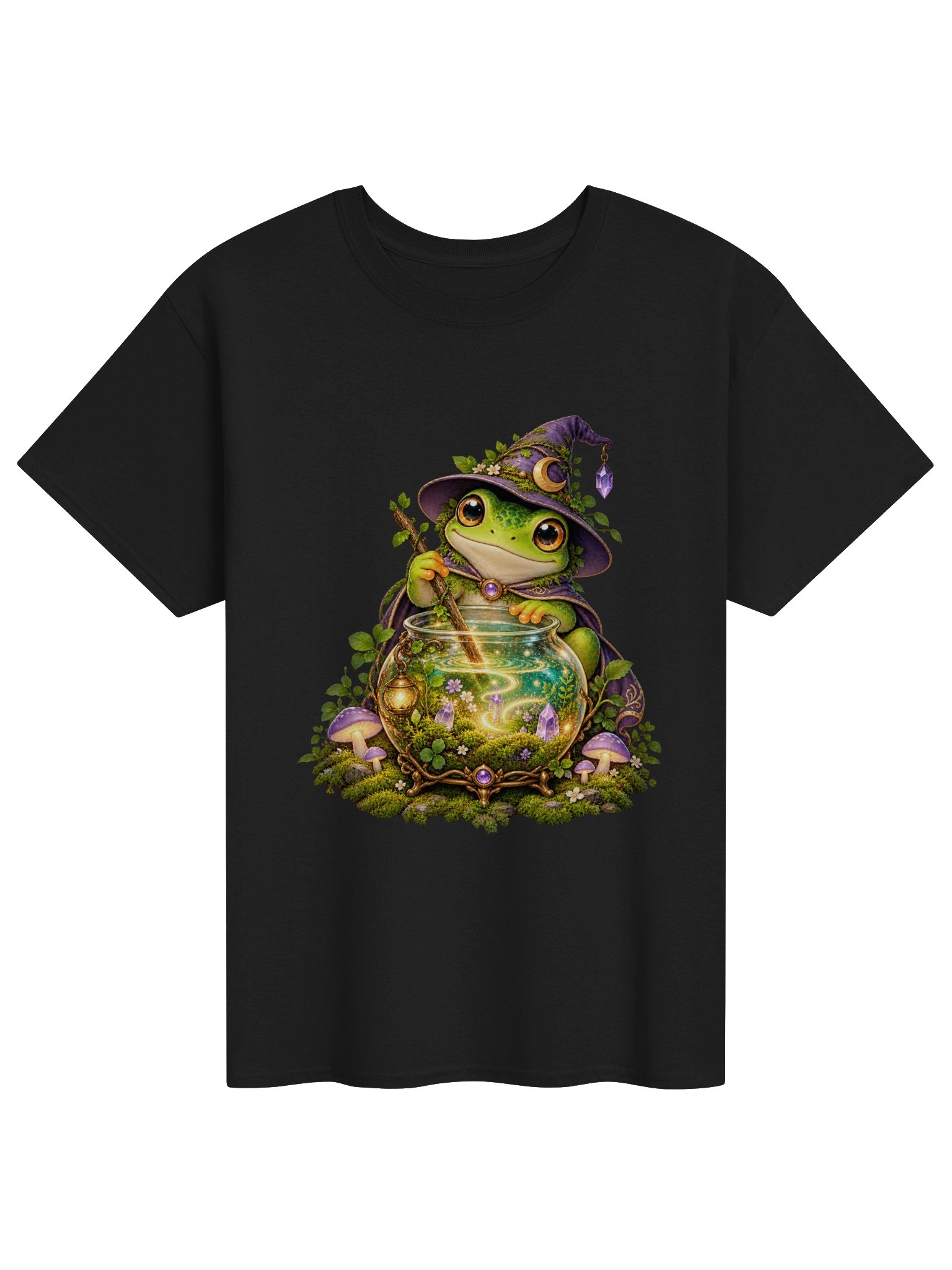 Wizard Frog Cauldron Fantasy T-Shirt product image (1)