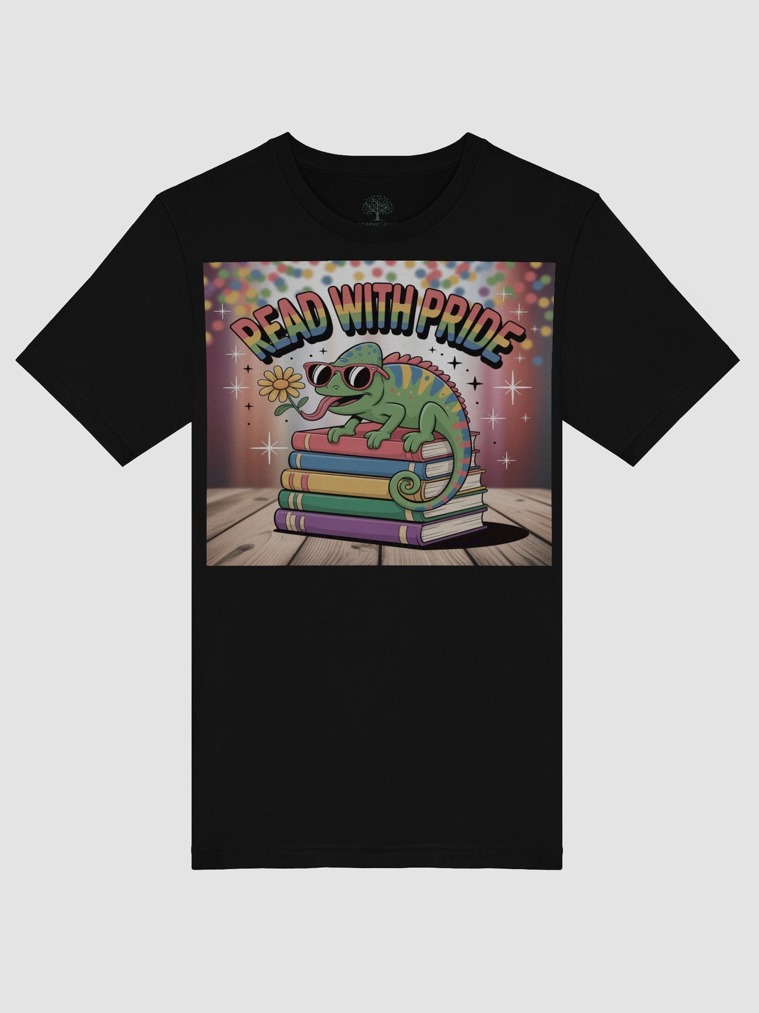 Read With Pride: Chameleon Book Lover Unisex T-Shirt product image (47)