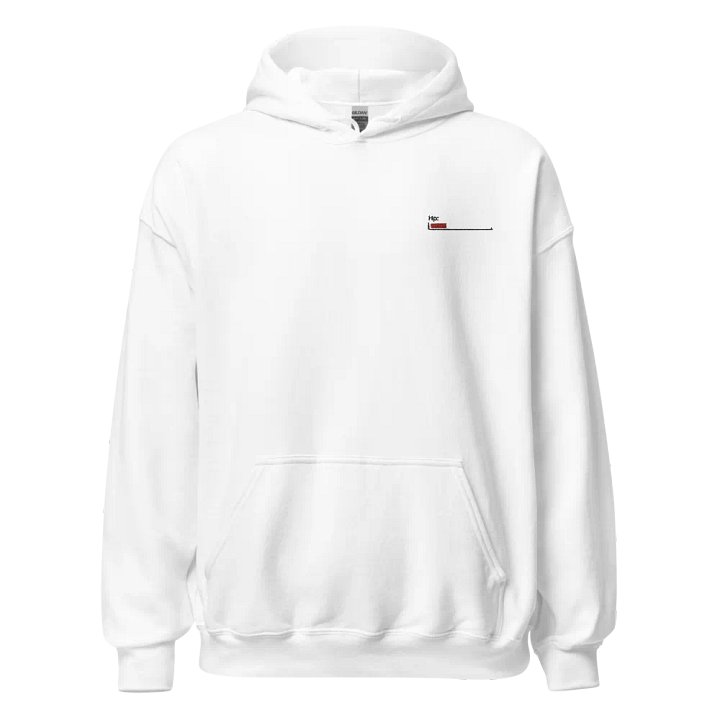 Black Healthbar Embroidered on White Classic Hoodie product image (1)