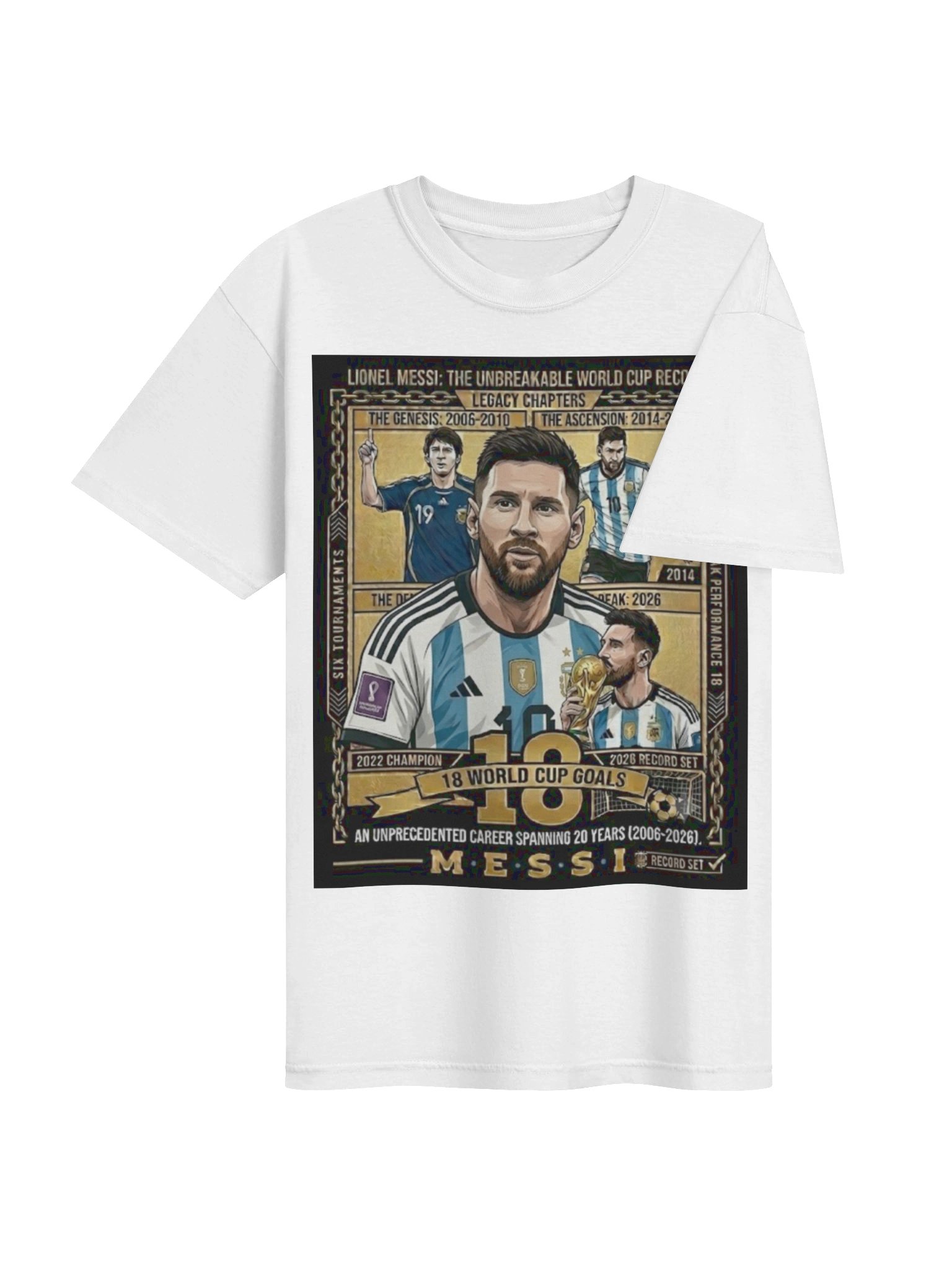 Messi 18 Goals T-Shirt - All Time World Cup Top Scorer Graphic Tee product image (49)
