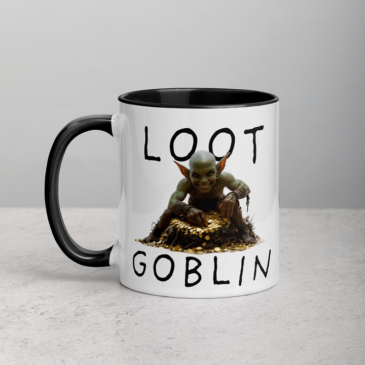 Loot Goblin Funny Fantasy Coffee Mug | Gamer Goblin Gold Hoard Mug | Unique Nerd Gift Mug for RPG Fans product image (1)