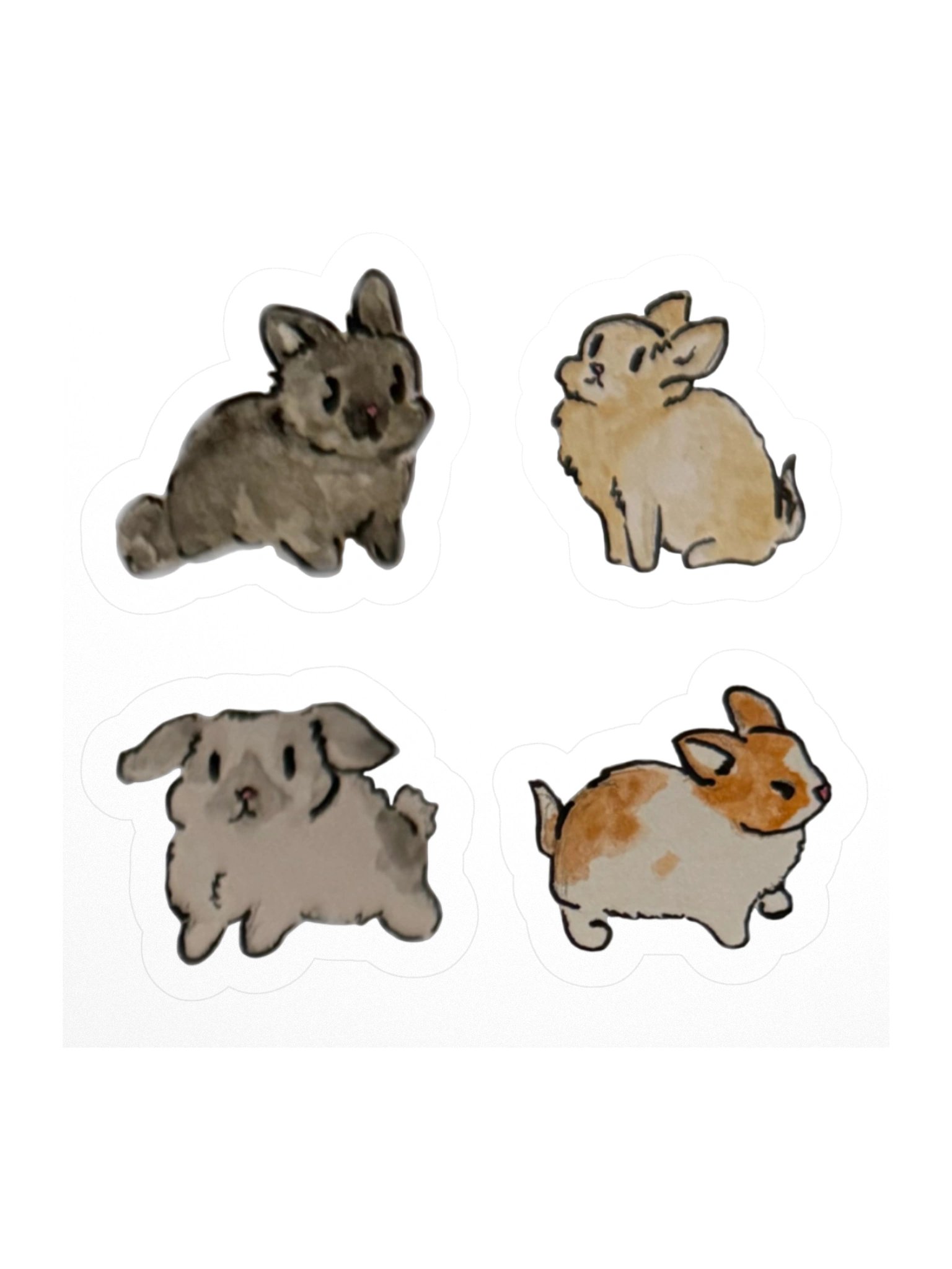 Watercolor Bunny Sticker Set 1 product image (1)