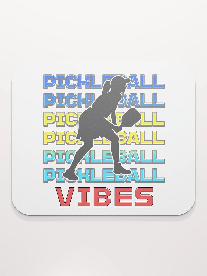 Pickleball Vibes Line Female Vibrant Mouse Pad product image (2)