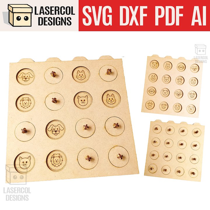 Memory Game (Animals) Version 1 - Laser Cut Files product image (1)