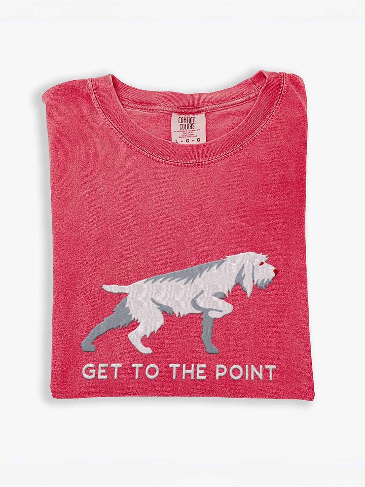 Get to the Point T-Shirt(Embroidered) of a Spinone Italiano(White) product image (1)