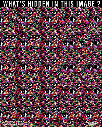 What's hidden in this Stereogram design ? Unfocus your eyes to see.