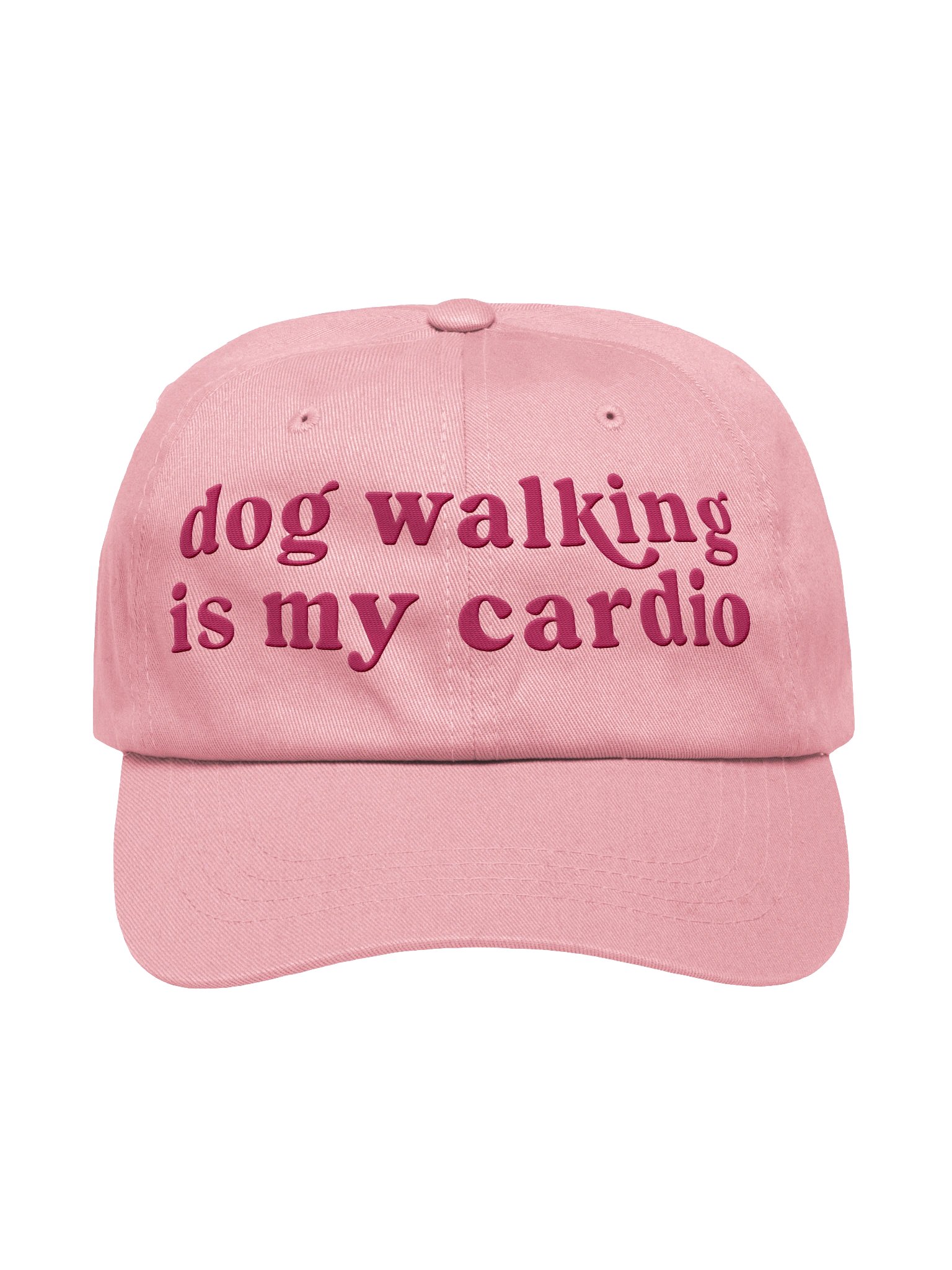 Dog Walking Is My Cardio Classic Dad Hat(Embroidered) Low Contrast(Pink) product image (9)