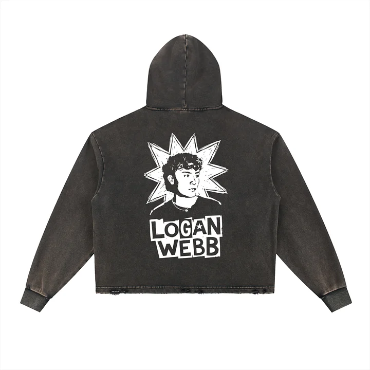 Logan Star - Vintage Washed Frayed-Hem Hoodie product image (1)