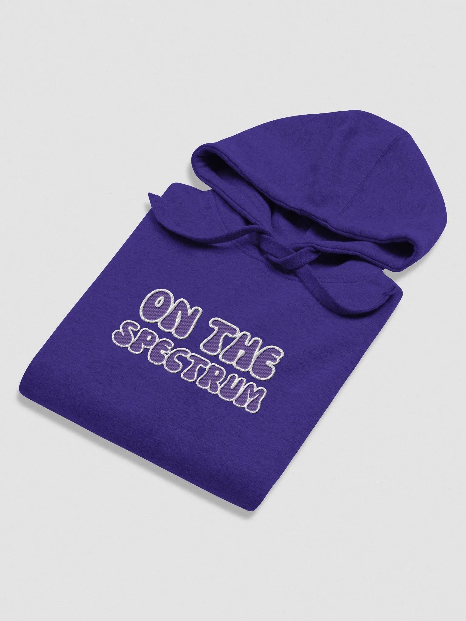 ON THE SPECTRUM lined design (lg., white and purple) embroidered heavyweight hoodie product image (24)