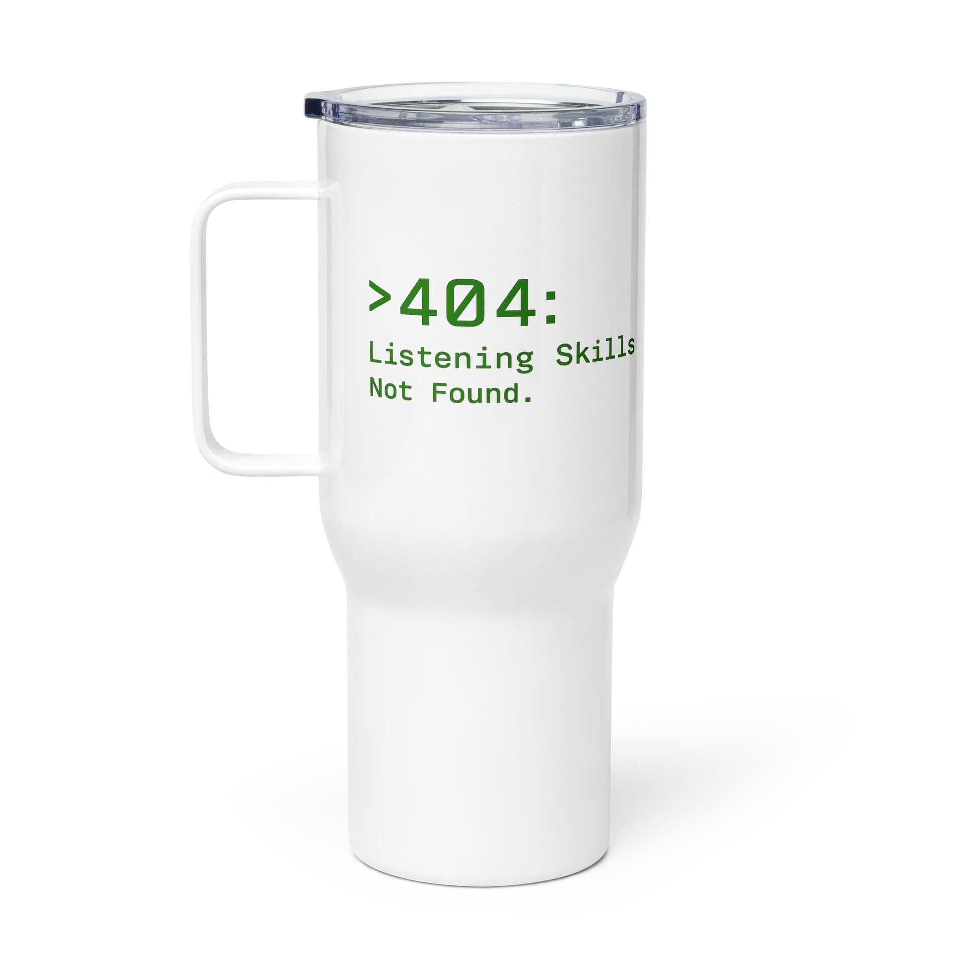 404: Listening Skills Not Found – Funny Programmer Travel Mug product image (1)