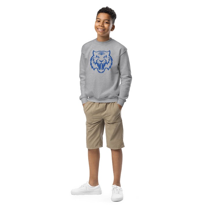 Youth Tiger Teeth Crew Neck Sweater (Blue) product image (1)