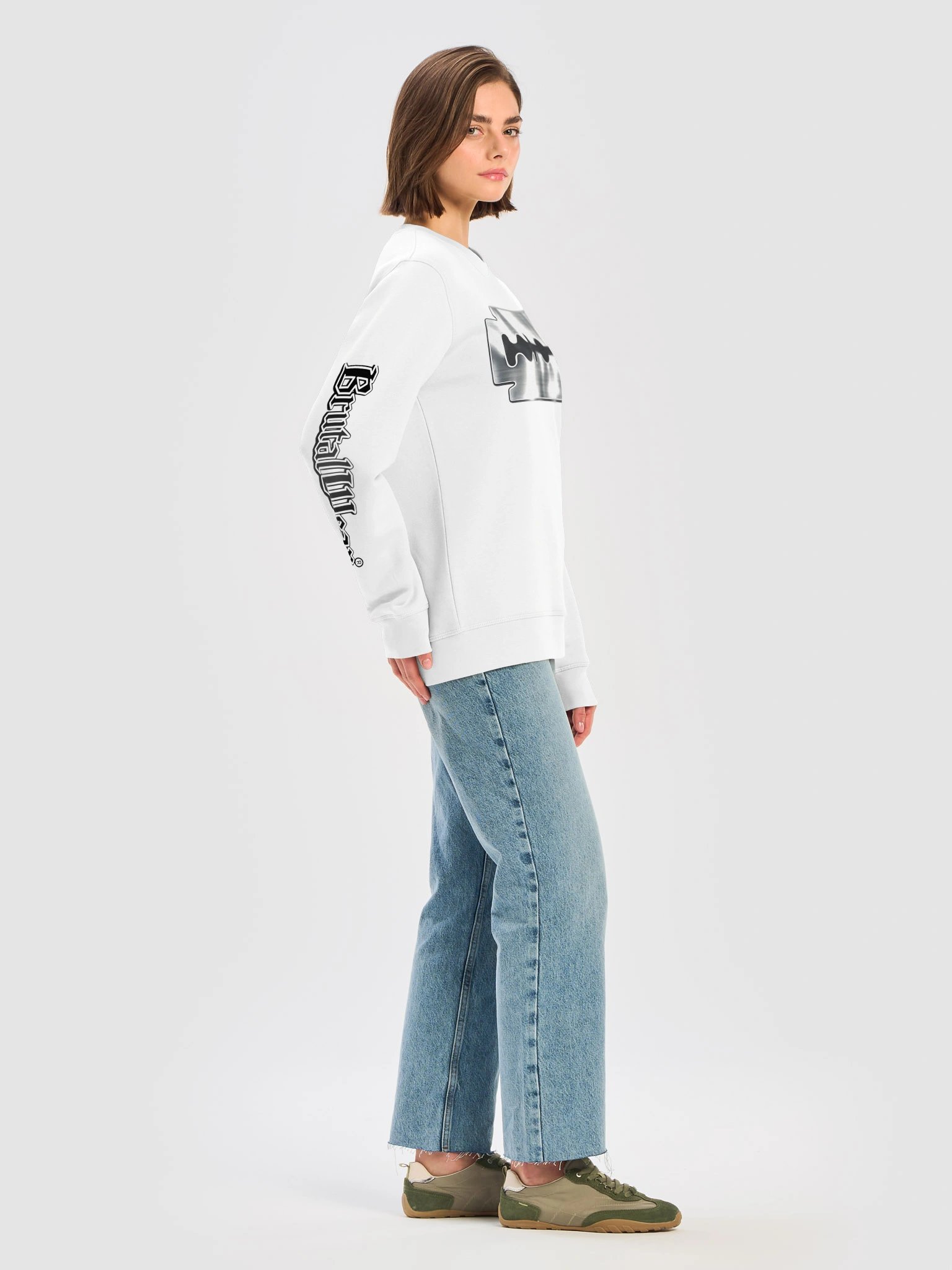 BWEAR BRE UNISEX BLK BW GOTHIC FONT SWEATER product image (15)