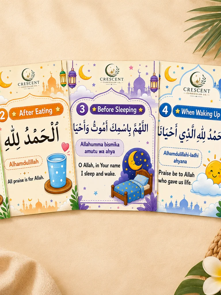 Daily Duas Digital Flash Cards for kids | 6 Printable Cards product image (1)