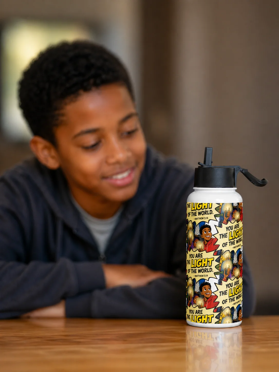 Light of the World 32 oz. Stainless Steel Water Bottle product image (3)