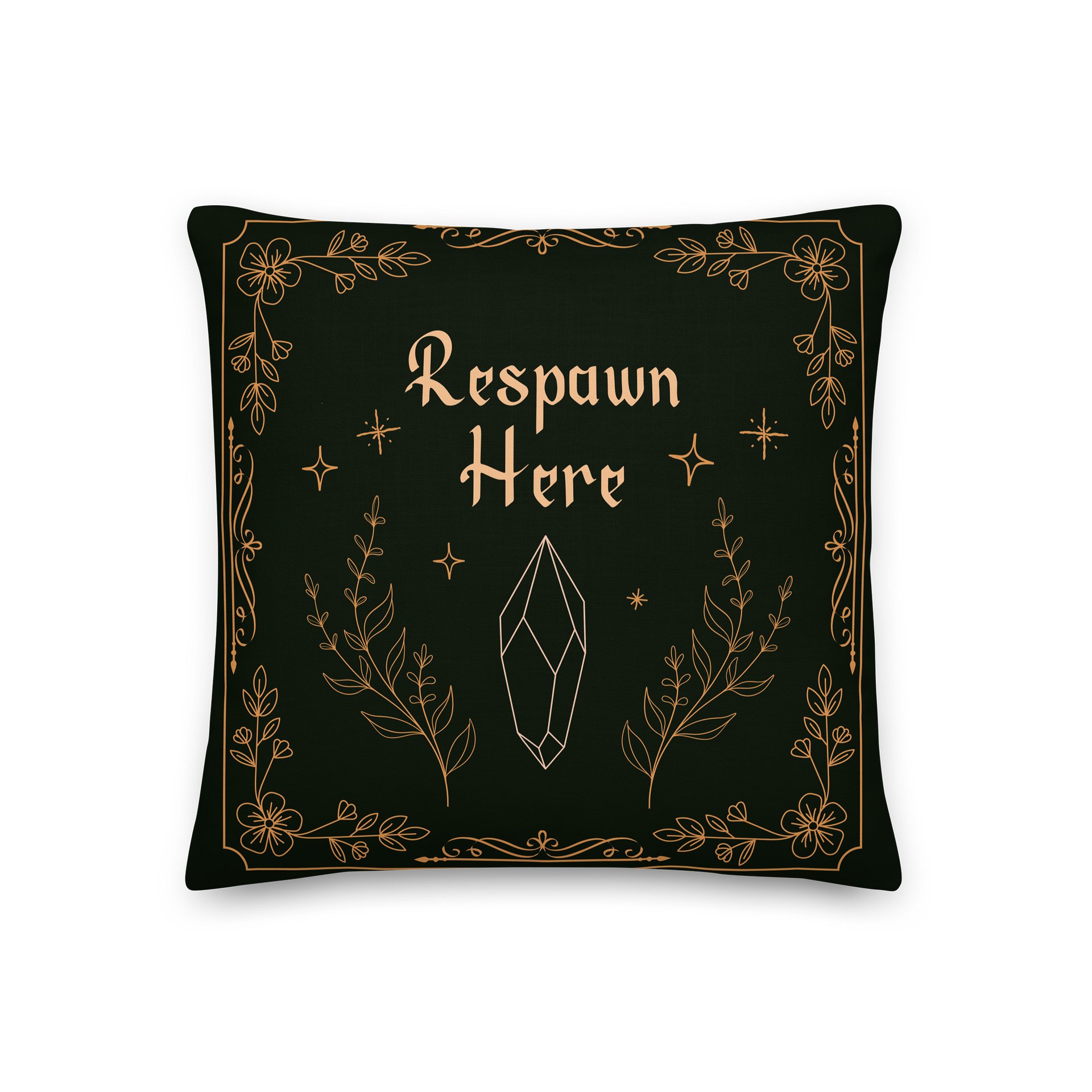 Respawn Here Pillow | Gothic Recovery & Spoonie Rest Decor product image (1)