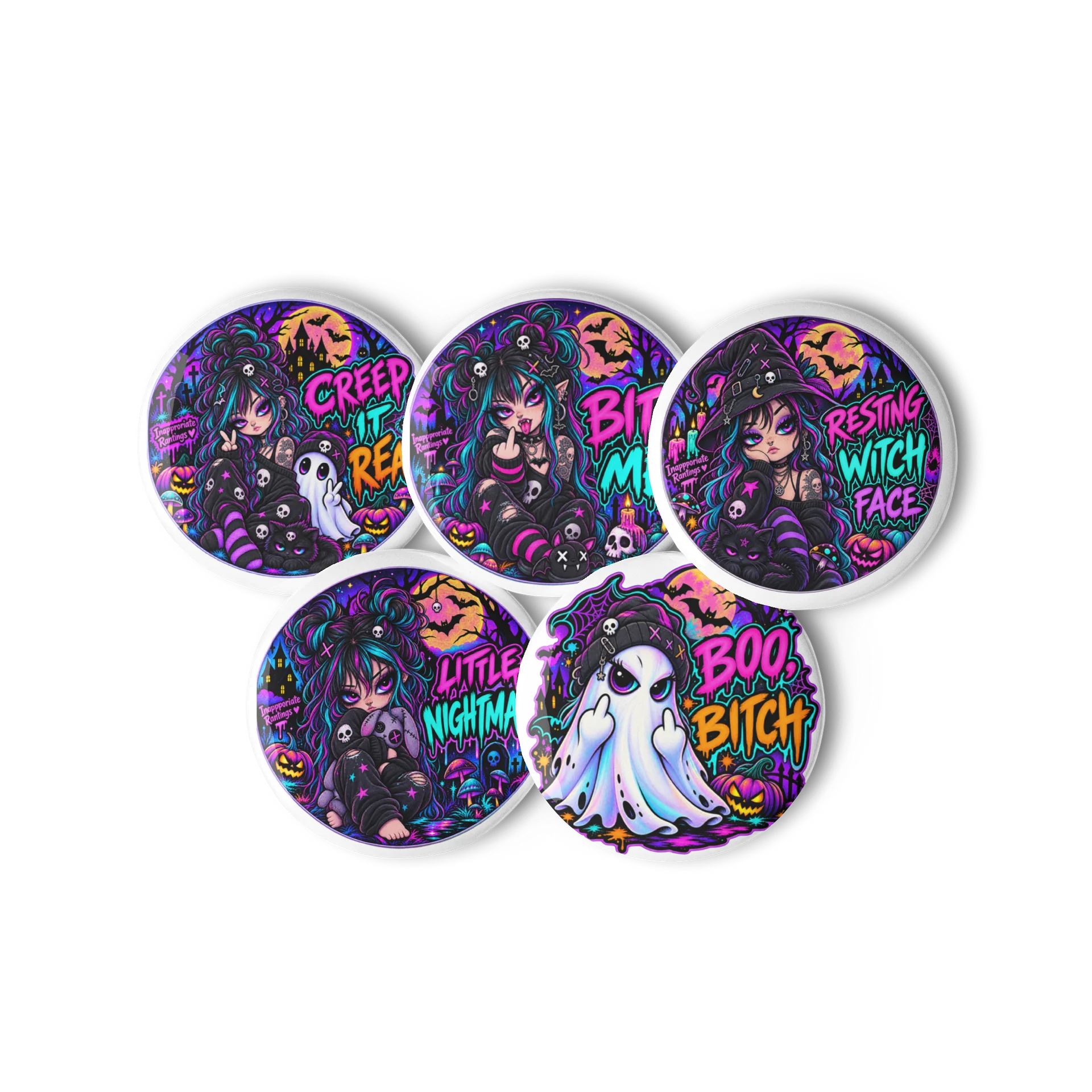 Halloween Attitude Pin Button Set product image (3)