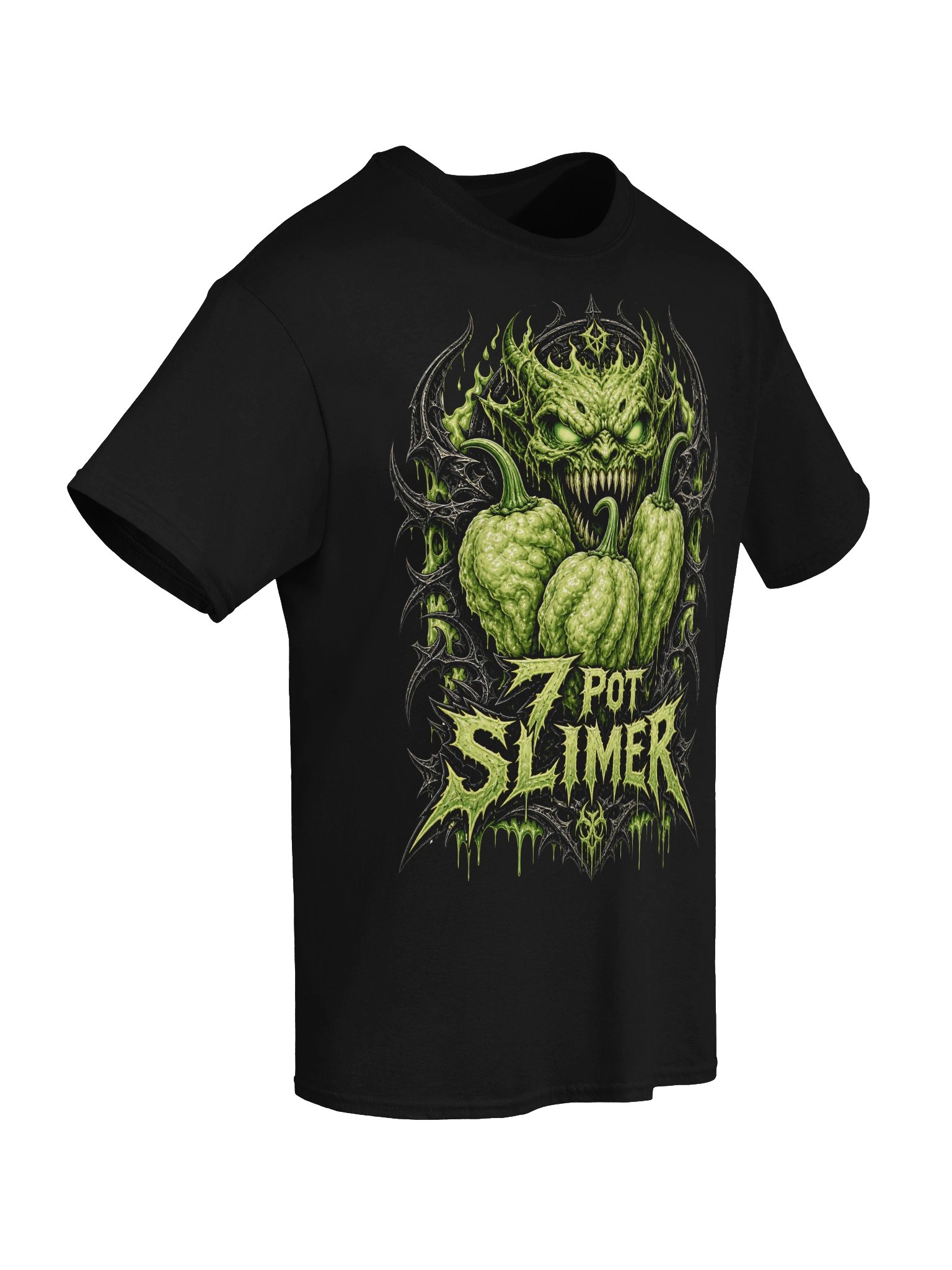 7 Pot Slimer Chilli T-Shirt | Green Superhot Monster Tee product image (57)