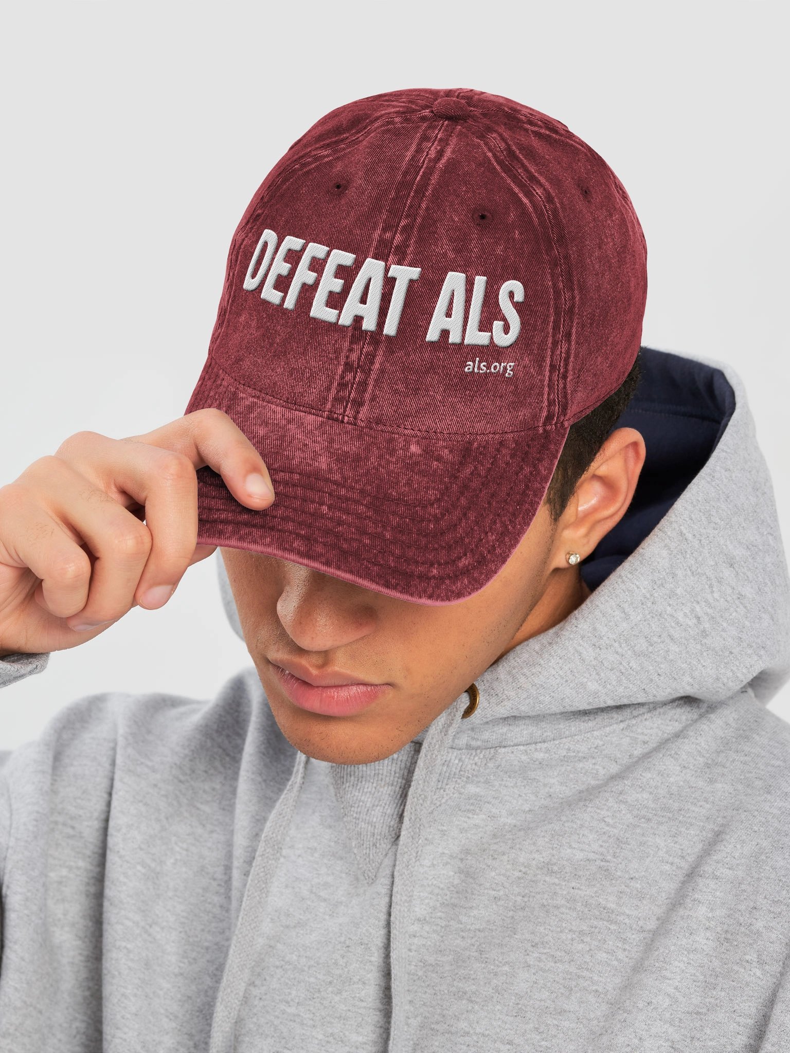 Defeat ALS Vintage Wash Hat - Straight Text product image (1)