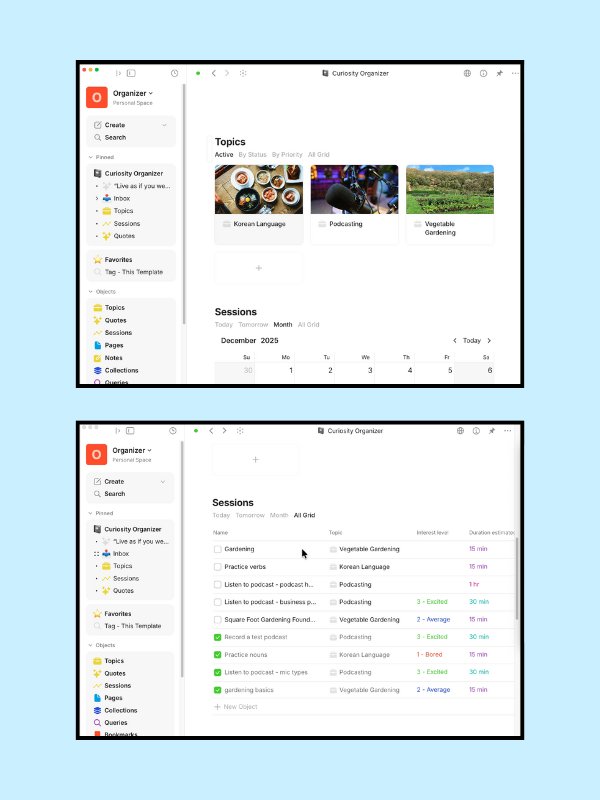 Curiosity Organizer - Anytype Template product image (3)
