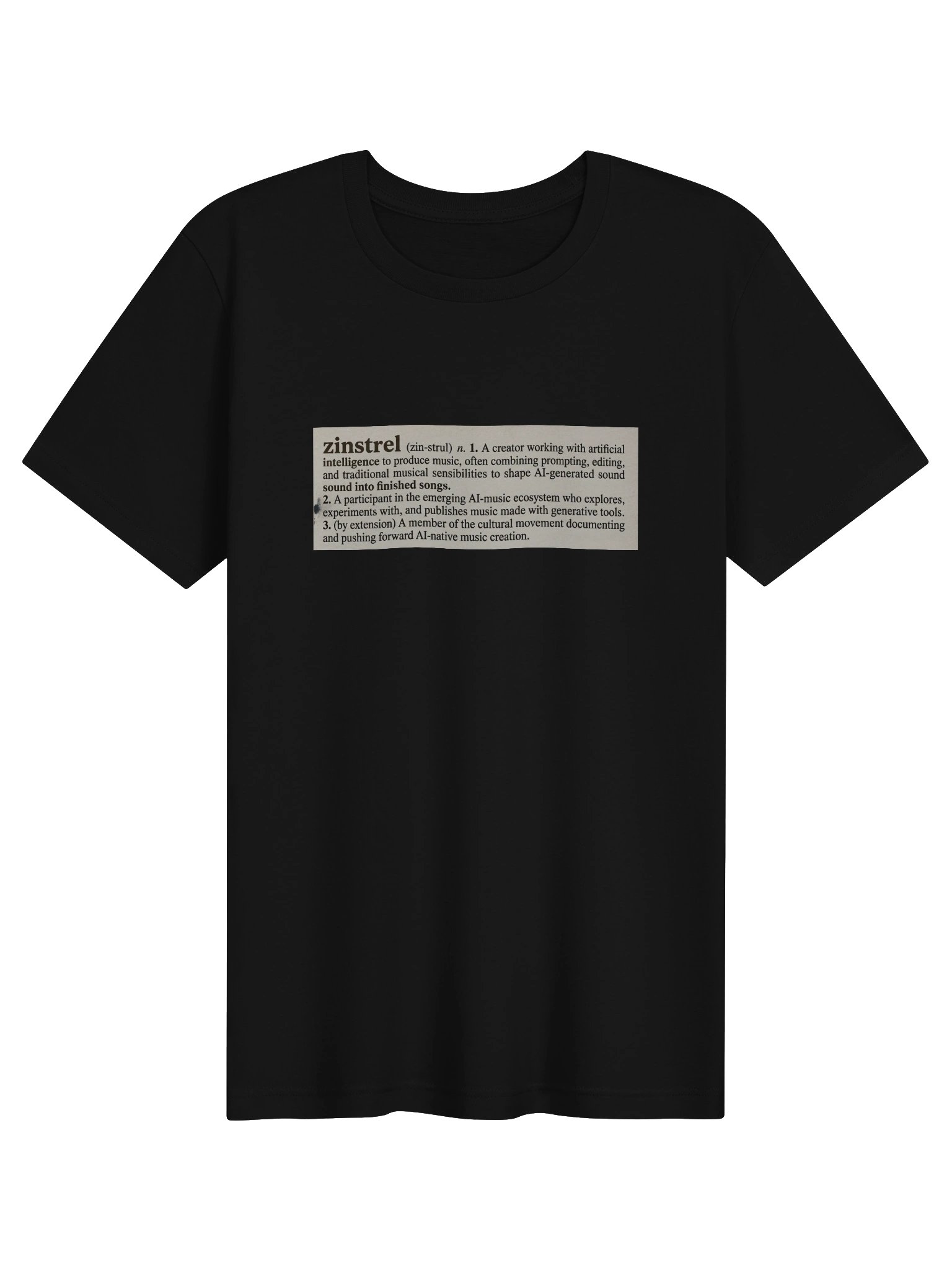 Zinstrel AI Music Dictionary Tee product image (5)