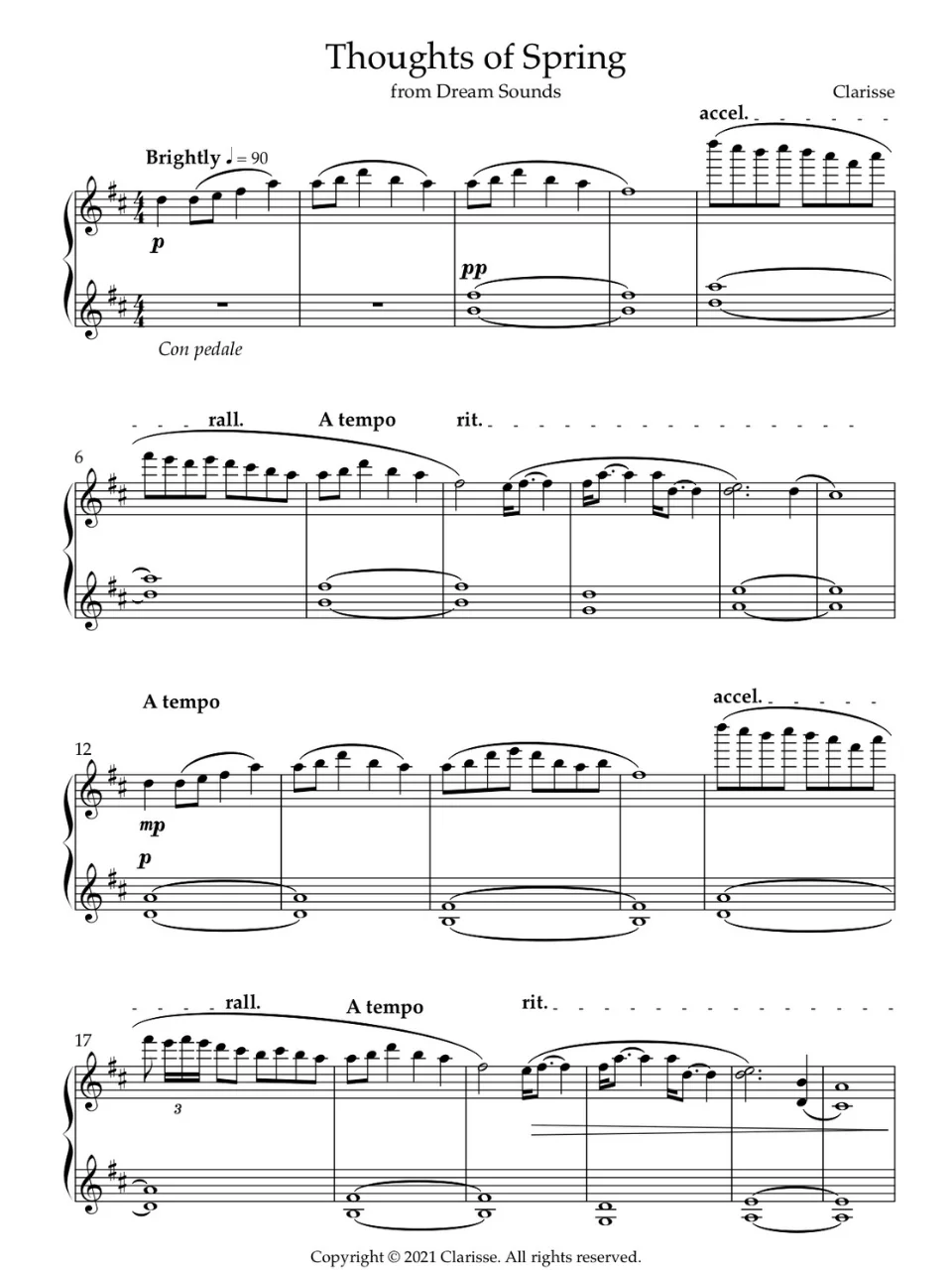 Thoughts of Spring - Sheet Music product image (1)