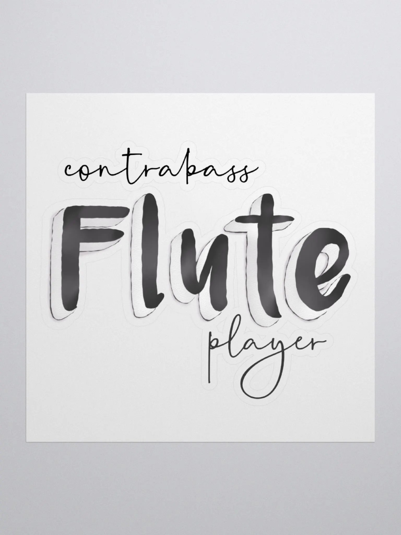 3D Contrabass Flute Player Typography Sticker product image (1)