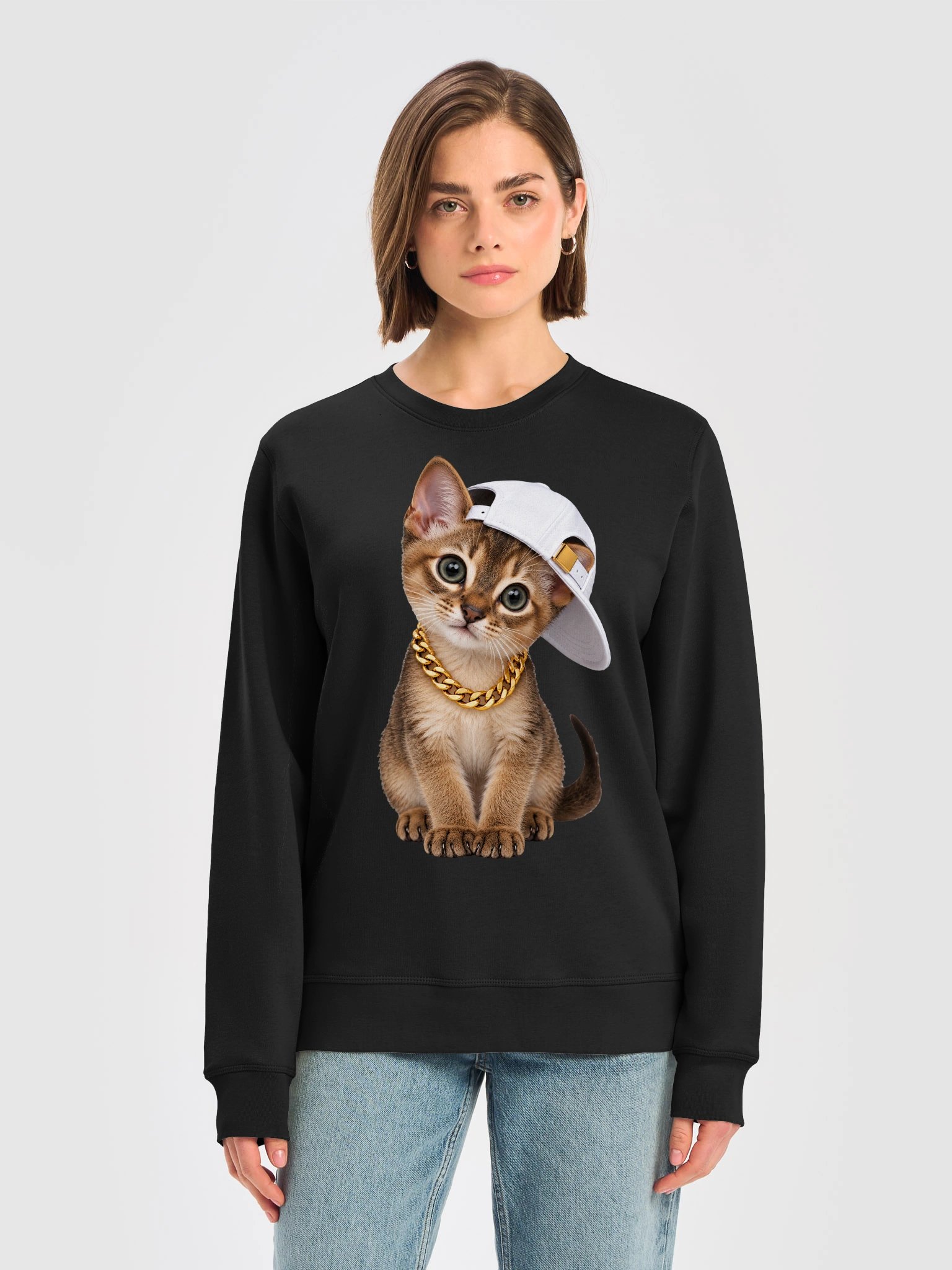 Hip Hop Singapura Kitten – Organic Unisex Sweatshirt product image (23)