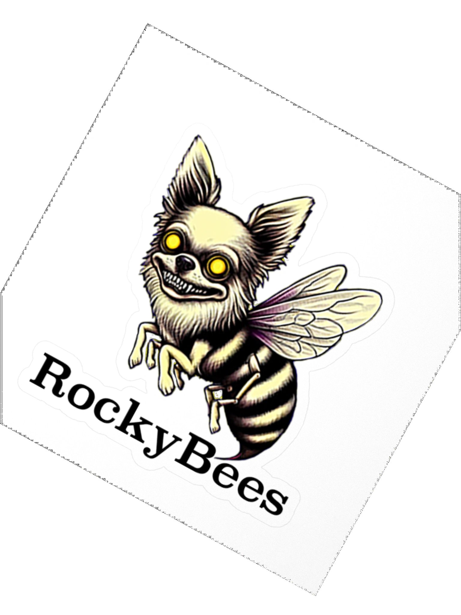 Glowing Winged Dog Kiss Cut Sticker product image (2)