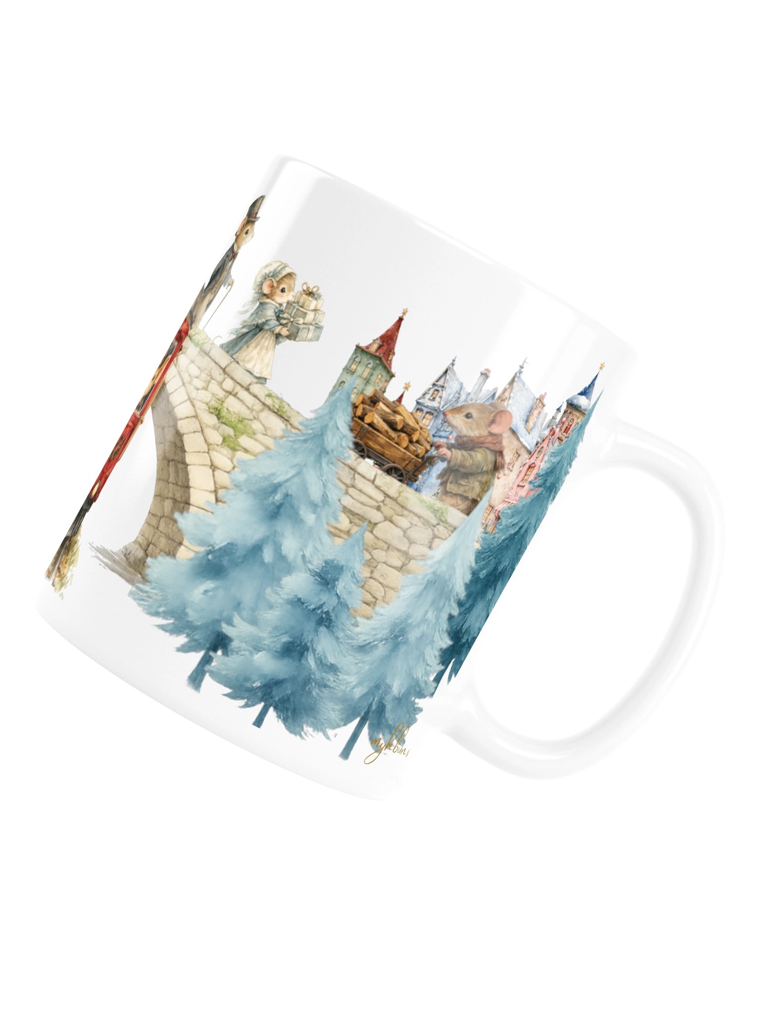 Home for Winter | Whimsical Snowy Village Ceramic Mug product image (17)