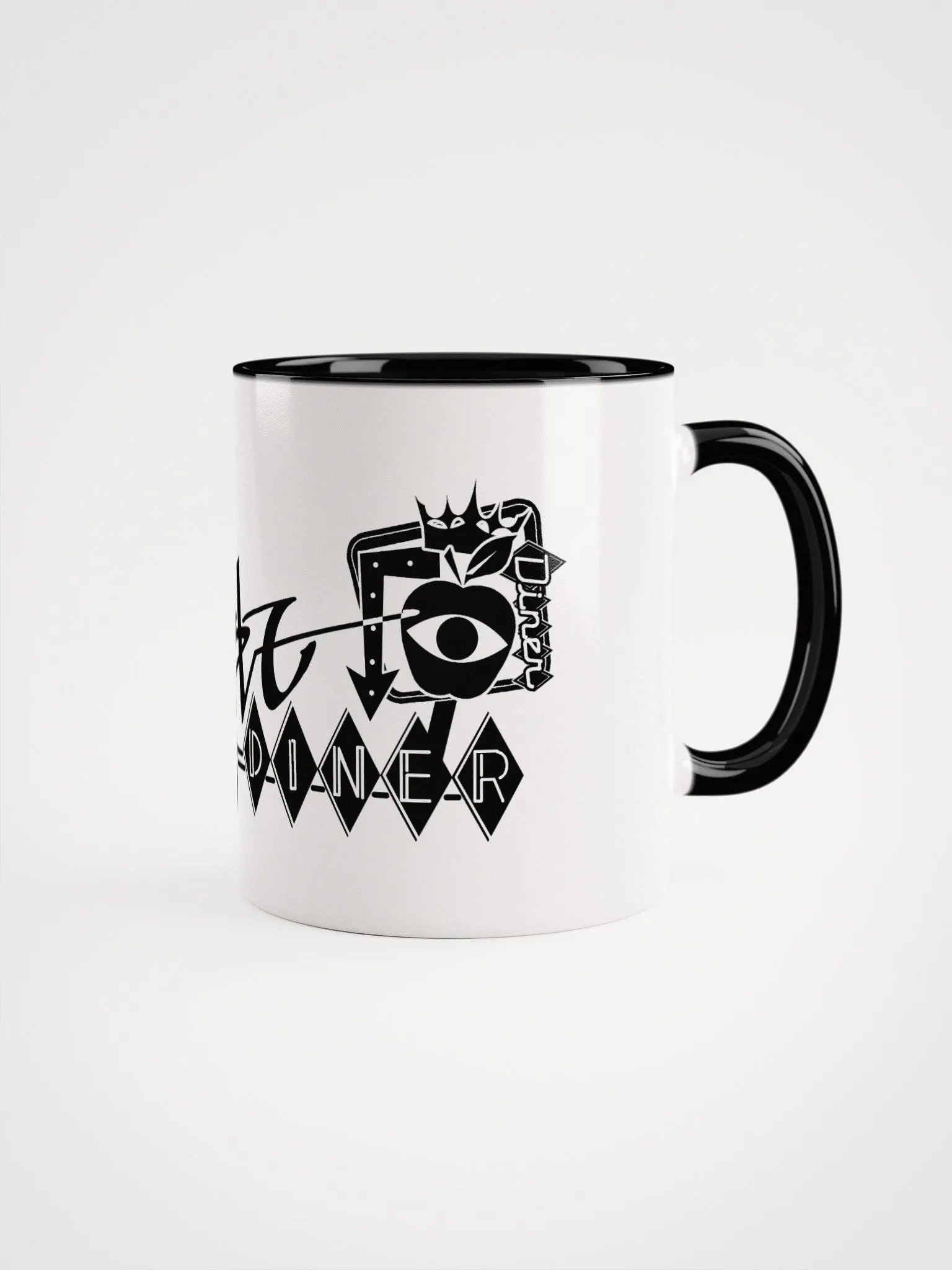 King Apple Diner (Black) ✦ Ceramic Mug with Color Inside product image (2)