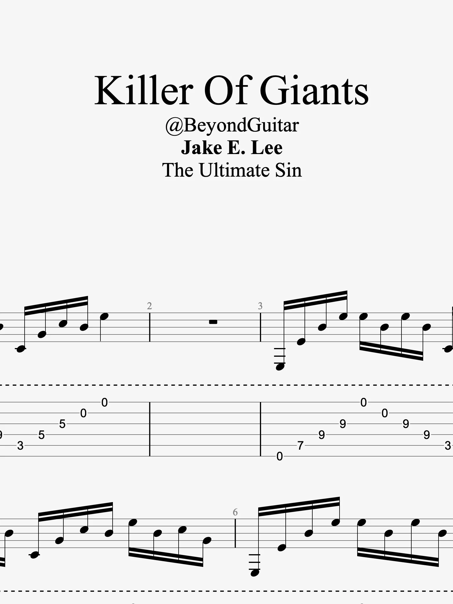 Killer of Giants tabs product image (1)
