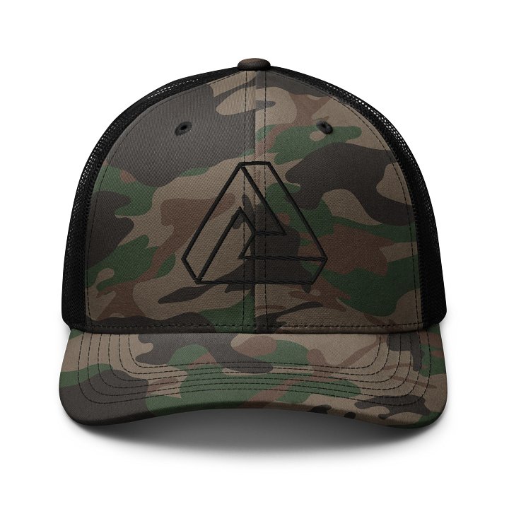 Black Outline Embroidered Invisible Trucker product image (1)