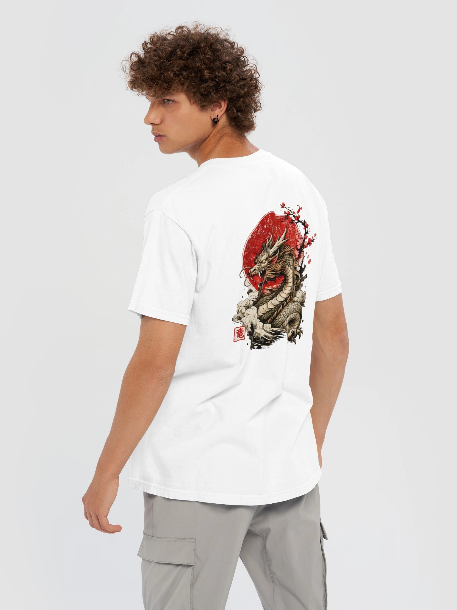 Dragon Sunset Tee — Japanese Kanji Dragon Graphic T-Shirt product image (3)