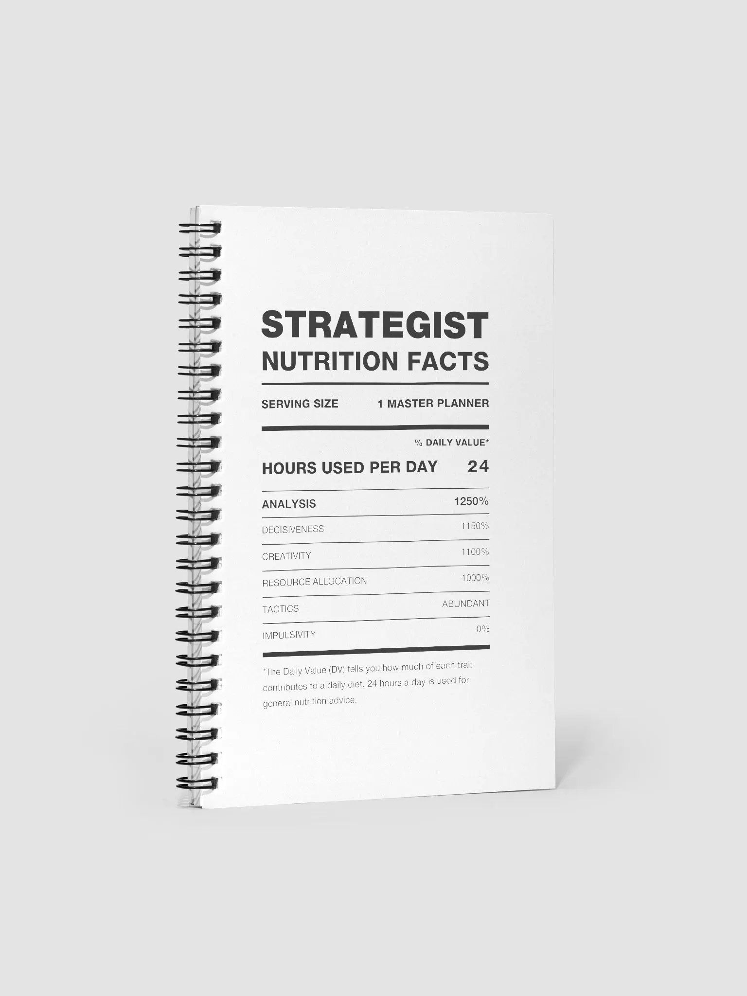STRATEGIST Nutrition Facts Notebook product image (2)
