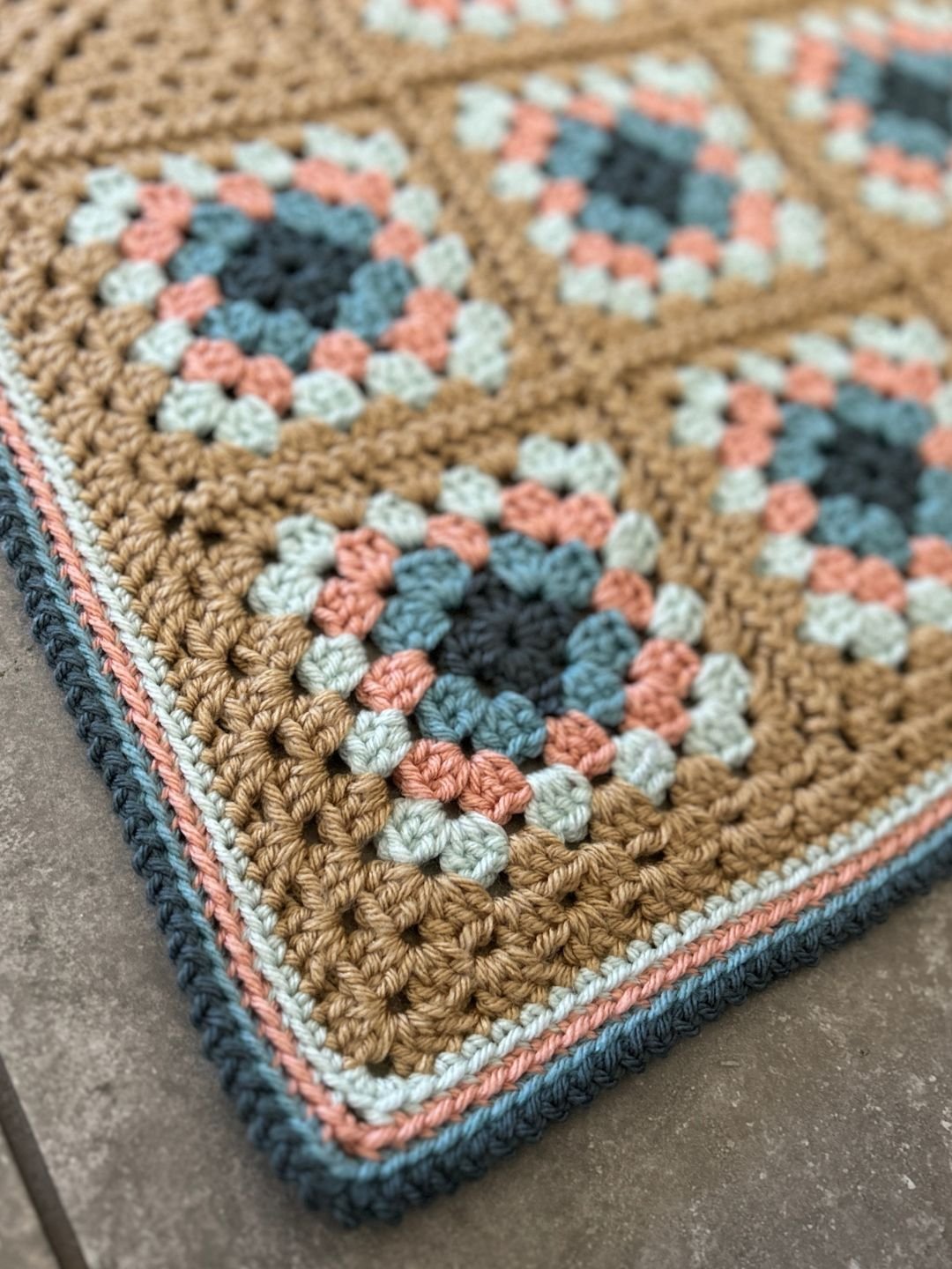 Sea Glass & Sand Crochet Granny Square Blanket (Digital PDF Pattern) product image (3)